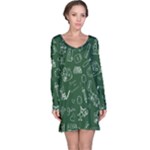 back to school doodles Long Sleeve Nightdress