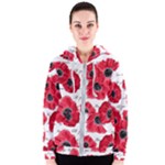 love poppies Women s Zipper Hoodie