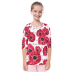 love poppies Kids  Quarter Sleeve Raglan Tee