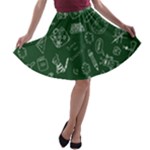 back to school doodles A-line Skater Skirt