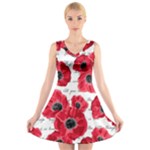 love poppies V-Neck Sleeveless Dress