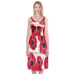 love poppies Midi Sleeveless Dress