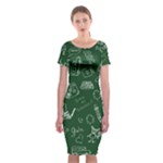 back to school doodles Classic Short Sleeve Midi Dress