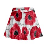 love poppies Mini Flare Skirt