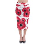 love poppies Midi Pencil Skirt