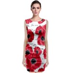 love poppies Sleeveless Velvet Midi Dress