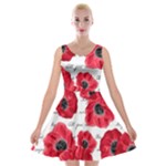 love poppies Velvet Skater Dress
