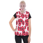 love poppies Women s Button Up Vest