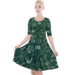 back to school doodles Quarter Sleeve A-Line Dress