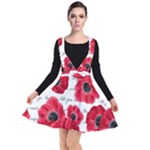 love poppies Plunge Pinafore Dress