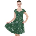 back to school doodles Cap Sleeve Midi Dress
