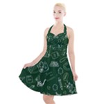 back to school doodles Halter Party Swing Dress 