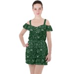 back to school doodles Ruffle Cut Out Chiffon Playsuit