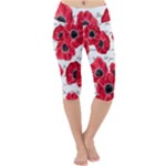 love poppies Lightweight Velour Cropped Yoga Leggings