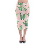 Pink Cactus flower Midi Pencil Skirt