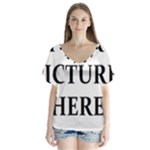 Personalize V-Neck Flutter Sleeve Top