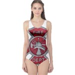 Red Fire Department Cross One Piece Swimsuit