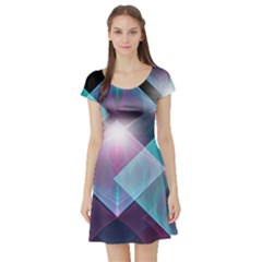 Short Sleeve Skater Dress Front Short Sleeve Skater Dress Front
