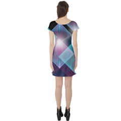Short Sleeve Skater Dress Back Short Sleeve Skater Dress Back