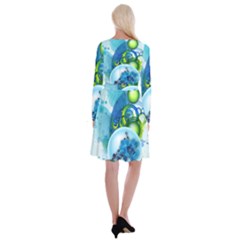 Long Sleeve Velvet Front Wrap Dress 