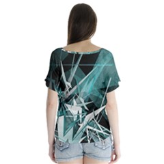 V-Neck Flutter Sleeve Top 