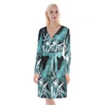 Design Art (design 23) Long Sleeve Velvet Front Wrap Dress