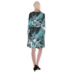 Long Sleeve Velvet Front Wrap Dress 