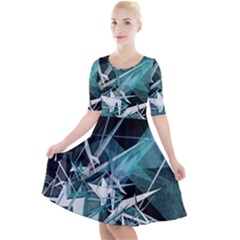 Quarter Sleeve A-Line Dress 