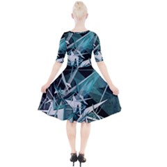 Quarter Sleeve A-Line Dress 