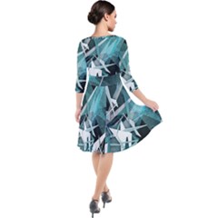 Quarter Sleeve Waist Band Dress 