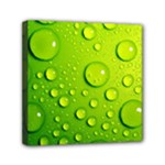 Green Water Drops Mini Canvas 6  x 6  (Stretched)