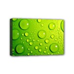 Green Water Drops Mini Canvas 6  x 4  (Stretched)