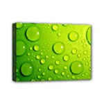 Green Water Drops Mini Canvas 7  x 5  (Stretched)