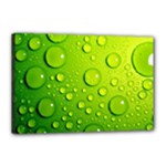 Green Water Drops Canvas 18  x 12  (Stretched)