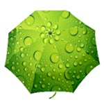 Green Water Drops Folding Umbrella