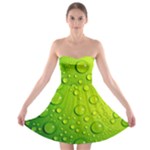 Green Water Drops Strapless Bra Top Dress