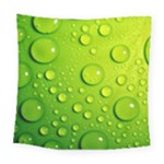 Green Water Drops Square Tapestry (Large)