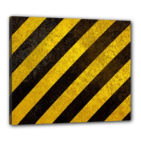 Black And Yellow Caution Canvas 24  x 20  (Stretched) from ArtsNow.com