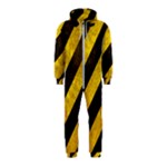 Black And Yellow Caution Hooded Jumpsuit (Kids)