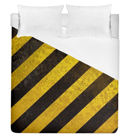 Black And Yellow Caution Duvet Cover (Queen Size) from ArtsNow.com
