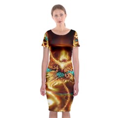 Classic Short Sleeve Midi Dress Front Classic Short Sleeve Midi Dress Front