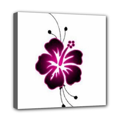 Pink Hawaiian Flower Mini Canvas 8  x 8  (Stretched) from ArtsNow.com