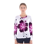 Pink Hawaiian Flower Women s Long Sleeve Tee