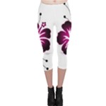 Pink Hawaiian Flower Capri Leggings 