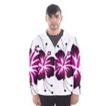 Pink Hawaiian Flower Men s Hooded Windbreaker