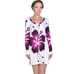 Pink Hawaiian Flower Long Sleeve Nightdress