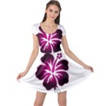 Pink Hawaiian Flower Cap Sleeve Dress