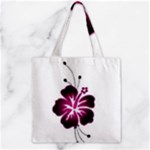 Pink Hawaiian Flower Zipper Grocery Tote Bag