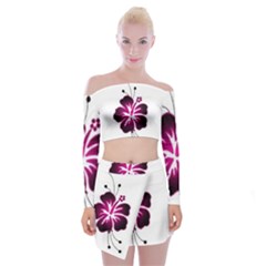 Off Shoulder Top with Mini Skirt Set 