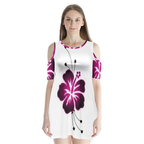 Pink Hawaiian Flower Shoulder Cutout Velvet One Piece from ArtsNow.com